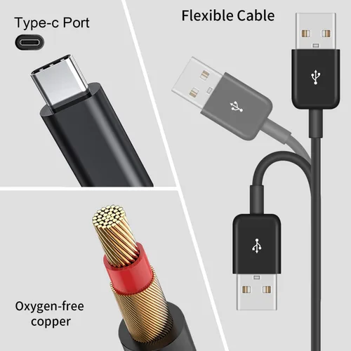 Miniatura 4 de Cable cargador de mini ventilador USB C de 5 pies para ventilador JISULIFE, Aluan, WiHoo, CIVPOWER Neck Fa-n, HomeLifairy, FrSara, sin aspas, cable