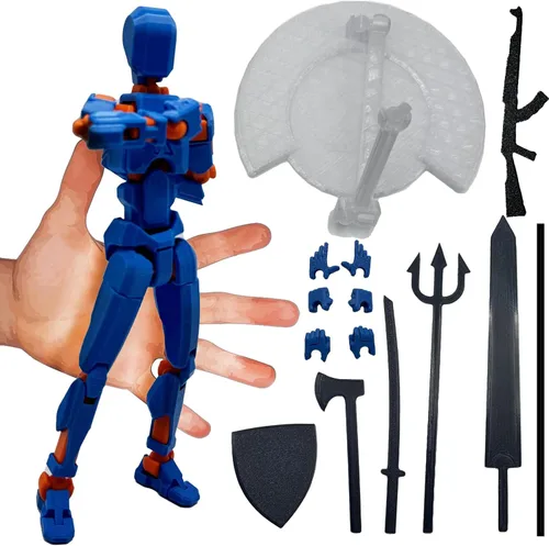 Figura de Acción Dummy20 Impresa en 3D de Tamaño Corporal Ampliado de 8.1 pulgadas, Juguete Mecánico Móvil de Cuerpo Completo, Múltiples Accesorios,