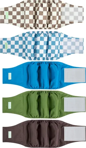 Miniatura 12 de wegreeco Pañales para perros pequeños machos, bandas reutilizables para el vientre para perros machos, pañales lavables para cachorros machos