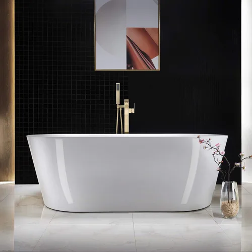 Miniatura 7 de WOODBRIDGE F0008BG - Grifo de llenado de bañera independiente de una sola manija contemporánea con ducha de mano en acabado dorado cepillado