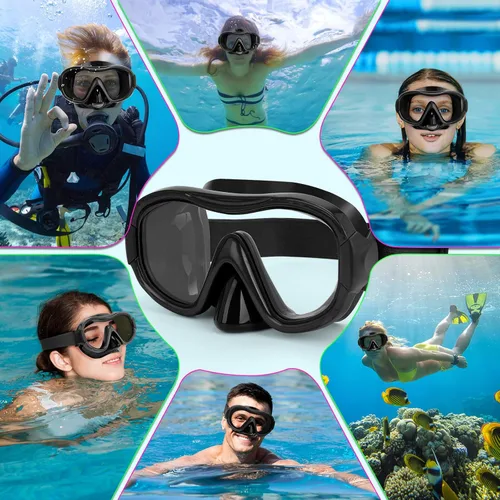 Miniatura 7 de Máscara de buceo, gafas de esnórquel antivaho profesionales, máscara de natación antifugas con correa ajustable suave y bolsa de malla, tapón