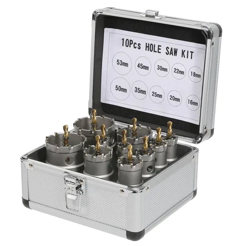 Miniatura 9 de Kit de sierra perforadora de carburo de 15 piezas, cortador de agujeros de metal de 5/8 a 3 pulgadas con taladro piloto, sierra perforadora