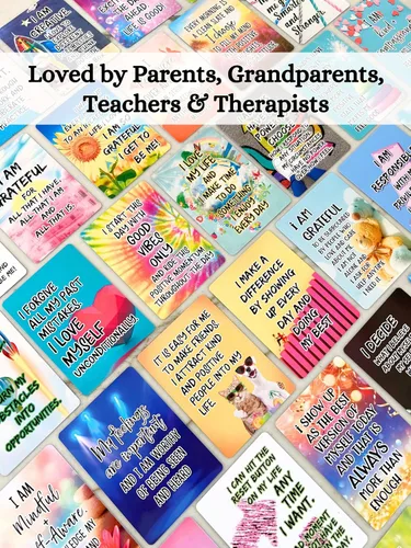 Miniatura 2 de Tarjetas de afirmación positiva para niños y adolescentes, 54 afirmaciones, más de 150 preguntas inspiradoras con caja de almacenamiento, inspira