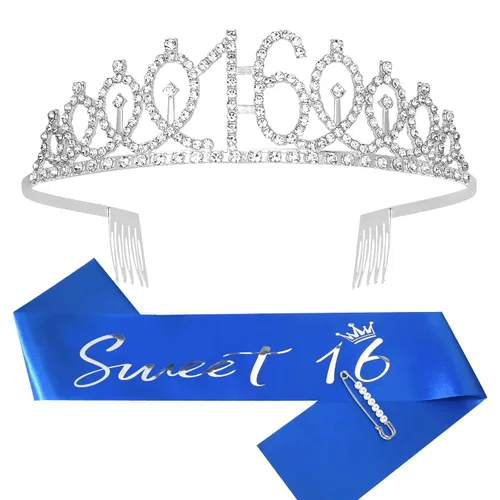 Miniatura 26 de Casoty Juego de diadema y tiara de 40 y fabuloso, oro rosa, para decoraciones de cumpleaños de 40 años, regalos para mujeres, decoraciones de fiesta