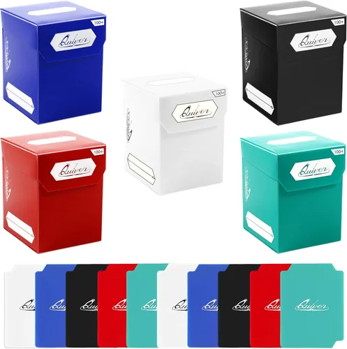 Quiver Time Más de 100 bloques de cartas coleccionables estándar para MTG Deck y otras tarjetas TCG, juego de 5 cajas de cartas Commander con 2 rojo