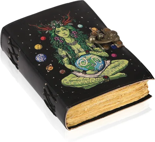 Miniatura 11 de Book of Spells - Diario encuadernado en cuero con papel de borde irregular, grimorio, diario impreso del Tercer Ojo, suministros de brujería