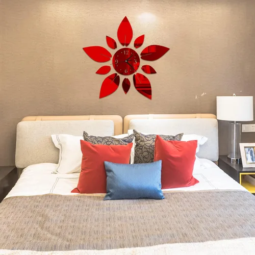 Miniatura 6 de Pegatinas de espejo de pared grandes digitales 3D con diseño de flores modernas, autoadhesivas, de cristal, acrílico, pétalos, bricolaje