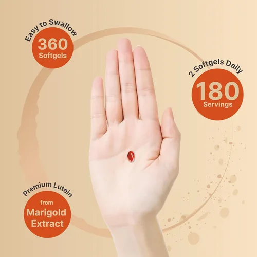 Miniatura 4 de Luteína 40mg + Zeaxantina 1,600mcg, 360 cápsulas blandas Fórmula 4-en-1 con astaxantina, Omega-3 y fosfolípidos Extracto de flor de caléndula
