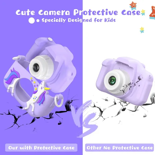 Miniatura 6 de Dwfit Cámara de selfie mejorada para niños, regalos de cumpleaños de Navidad para niños de 3 a 12 años, cámaras de video digitales HD para niños