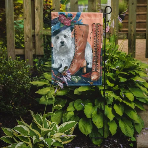 Miniatura 354 de Caroline's Treasures PPP3090GF - Bandera decorativa para jardín de bulldog inglés y otoño, para exteriores, patio, flores, tamaño de jardín