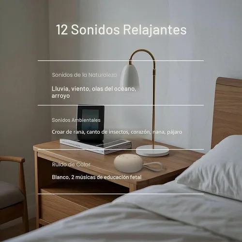 Miniatura 2 de Máquina de sonido portátil para bebés [ruido blanco para bebés, niños y adultos] [función de temporizador] [12 sonidos relajantes]