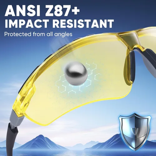 Miniatura 2 de TICONN Gafas de seguridad antivaho para hombres y mujeres, gafas protectoras ANSI Z87.1 a prueba de rayones con brazos ajustables y protección UV