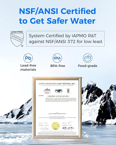 Miniatura 7 de Waterdrop Filtro de agua alcalino FC-02 para grifo del fregadero, recordatorio de vida del filtro, filtro de agua del grifo para fregadero
