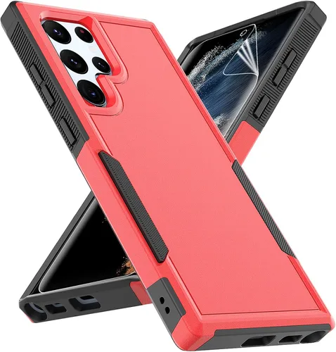 Miniatura 12 de Funda para Samsung Galaxy S22 Ultra: funda protectora de doble capa resistente para teléfono celular, a prueba de golpes, con protector de pantalla