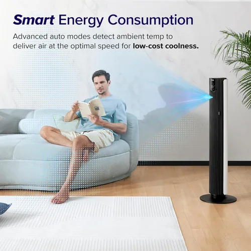 Miniatura 5 de LEVOIT Tower Fan for Bedroom, 20dB Quiet Desk Fan with 23ft/s, Portable & Easy to Carry, 3-Angle & 4-Speed Mini Oscillating Fan, DC Motor