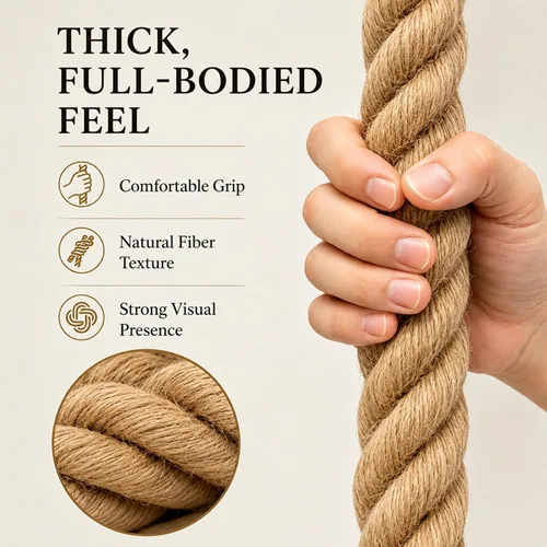 Miniatura 2 de Cuerda de manila trenzada (1 pulgada x 20 pies), cuerda de yute natural gruesa para manualidades, muelles, barandillas, columpios, decoración
