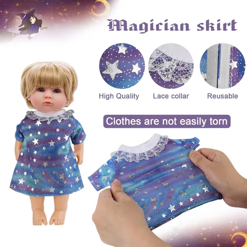 Miniatura 3 de Regalo de ropa y accesorios para muñecas: 8 piezas de ropa de muñeca Alive-Baby para muñecas de 12 pulgadas, 6 juegos completos de ropa de vestidos