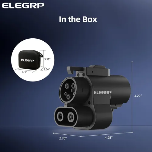 Miniatura 5 de ELEGRP Adaptador NACS a CCS, carga rápida de 500 A/1000 V CC, adaptador de cargador Tesla a CCS EV, compatible con Ford, GM, Nissan, Rivian EVs