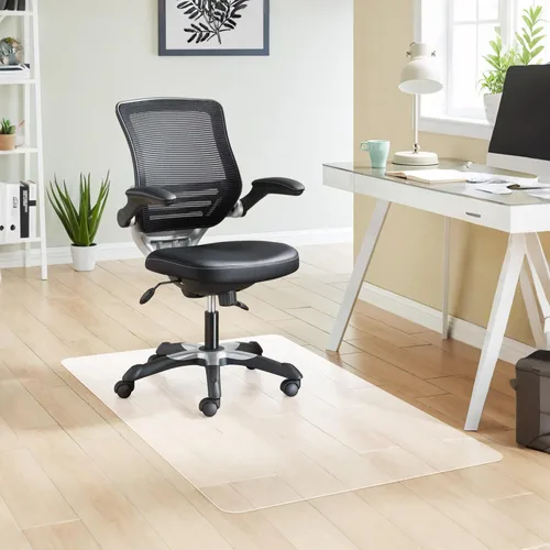 Miniatura 7 de Alfombrilla para silla de oficina para suelo de madera dura, 1/8" de grosor 53" x 45", alfombrilla cristalina transparente para silla de suelo duro