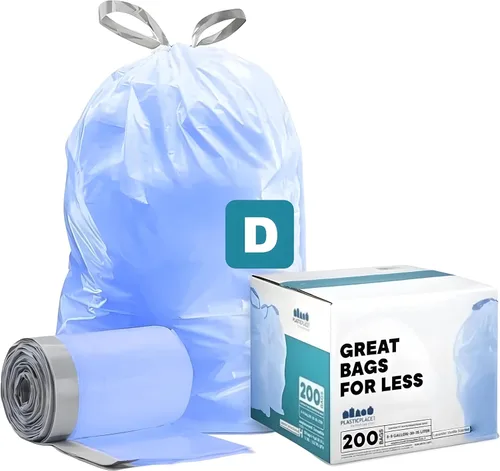 Miniatura 8 de Plasticplace Bolsas de basura de ajuste personalizado, compatibles con simplehuman Code D (100 unidades) con cordón azul tintado de 5.3 galones / 20