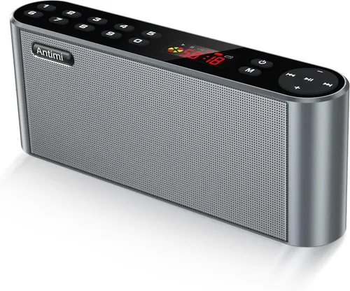 Miniatura 9 de Antimi Altavoz Bluetooth con reproductor de radio FM, reproductor MP3, altavoz estéreo portátil inalámbrico con controladores de altavoces