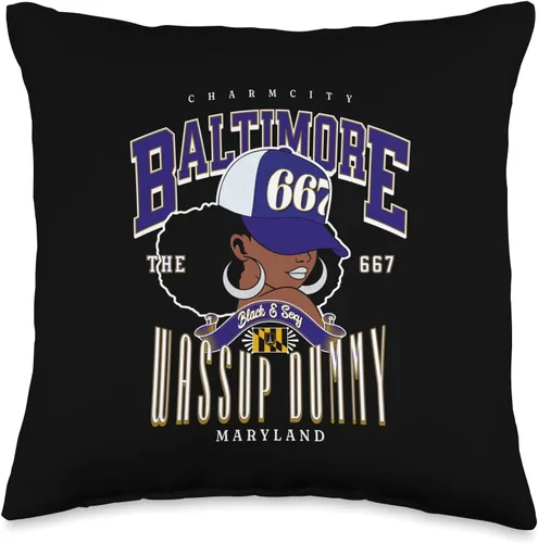 667 Area Code for Black Queens Throw Pillow