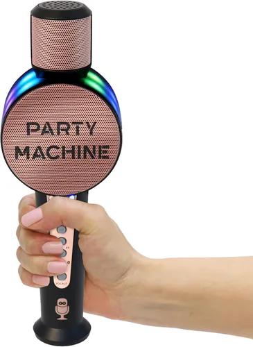 Micrófono de karaoke inalámbrico Singing Machine para niños y adultos, micrófono de fiesta (Oro rosa) - Micrófono portátil Bluetooth de mano con