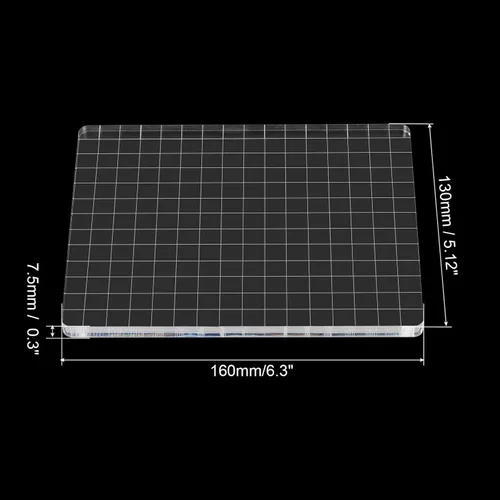 Miniatura 2 de PATIKIL Bloque de sello acrílico de 6 x 5 pulgadas, bloque de estampado transparente con líneas de cuadrícula, bloques de montaje decorativos