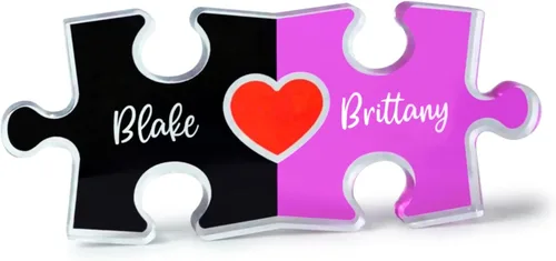 Regalos personalizados para parejas, letrero de nombre de rompecabezas para parejas, regalos del día de San Valentín para ella y él, acrílico de
