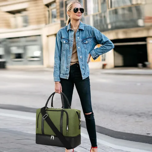 Miniatura 56 de CAMTOP - Bolsa de viaje de fin de semana para mujer, bolsa de lona con espacio para laptop de15.6 pulgadas