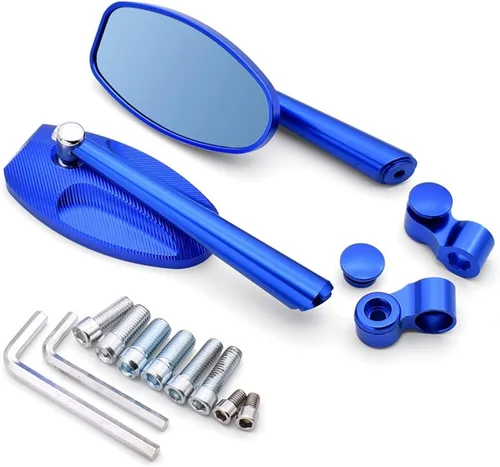 Miniatura 10 de Espejo retrovisor para motocicleta, espejo retrovisor de aluminio CNC, espejo retrovisor azul antirreflejos para Kawasaki ZXR400 ZZR600 para espejos