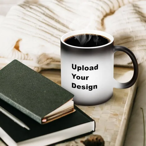 Miniatura 6 de Taza de café personalizada que cambia de color de 11 onzas, taza mágica de cerámica con imagen o texto, sensible al calor, de dos caras, divertida