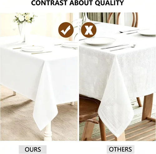 Miniatura 162 de Mantel para mesa rectangular de 55x71 pulgadas, de lino sintético, resistente a las arrugas e impermeable, color beige, para cocina, comedor