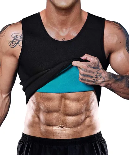 NonEcho Entrenador de Cintura de Neopreno para Hombre Chaleco de Sauna Gimnasio Camiseta sin Mangas de Sudor Caliente Camiseta de Entrenamiento Faja