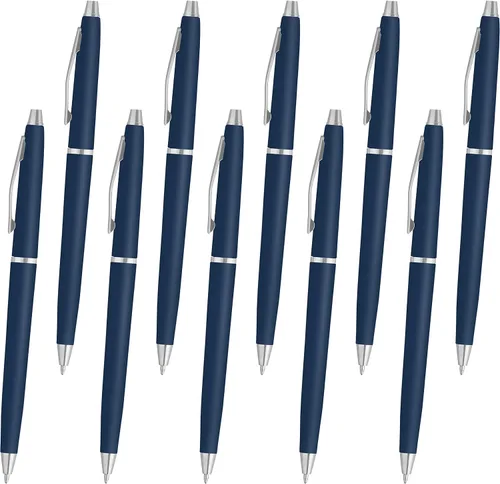 Miniatura 14 de DISCOUNT PROMOS Langham - Juego de 10 bolígrafos a granel, tinta negra, ideal para oficina, escuela, negocios, ferias comerciales, color verde