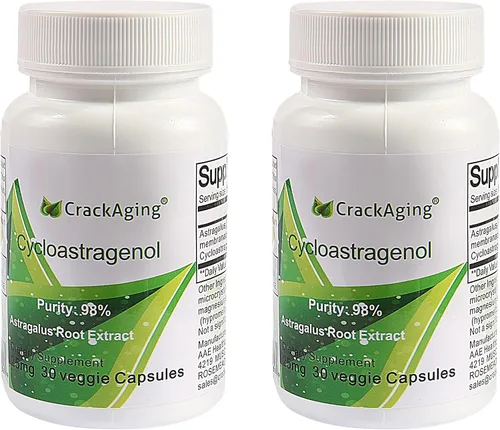 Miniatura 4 de Crackaging Cycloastragenol 98% Telomere & Apoyo Inmune 25mg 90 Cápsulas en 3 Botellas