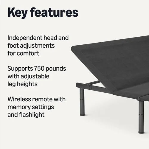 Miniatura 3 de Amazon Basics Base de cama ajustable de metal con control remoto inalámbrico, tamaño individual XL