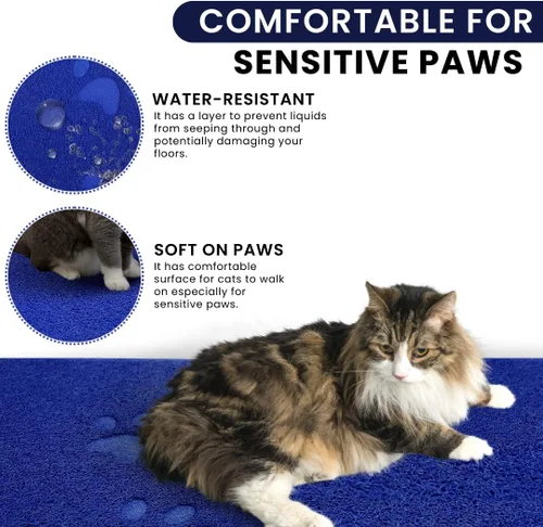 Miniatura 5 de Andalus Tapete Pequeño para Arena de Gatos, Paquete de 1 - Impermeable, Antideslizante y Fácil de Limpiar, Tapete para Caja de Arena de Gatos