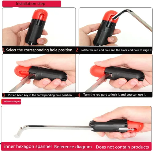 Miniatura 6 de skrnrhrery Barra de extensión de llave hexagonal, 6 piezas llave hexagonal interna manual mango auxiliar extensión de soporte de broca adaptar