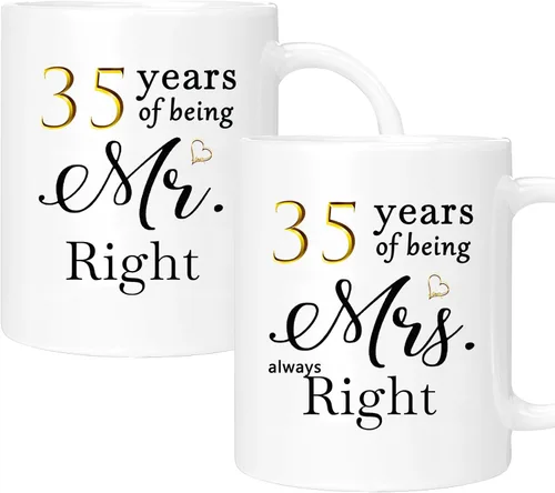 Miniatura 23 de Juego de 2 Tazas de Café del 11º Aniversario, Regalos de Boda del 11º Año Decoraciones de Aniversario para Parejas Padres Hombres Mujeres Marido