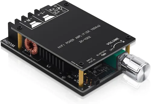 Miniatura 9 de ZK-1002T PRO 2.0 Canal Bluetooth 5.0 Tarjeta Amplificadora 200W HiFi Subwoofer Audio AMP con Agudos y Bajos, Entradas BT USB y AUX, Módulo AMP