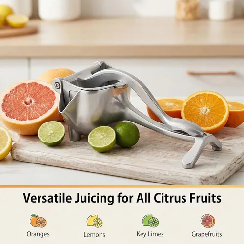 Miniatura 3 de Exprimidor manual de hierro fundido resistente, exprimidor de jugo de frutas de acero inoxidable para limón y naranja, exprimidor de prensa