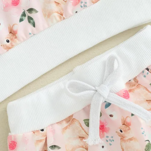 Miniatura 32 de Mandizy Conjunto de ropa de bebé niña otoño 3 6 9 12 18 24 meses sudadera de manga larga y pantalones con estampado floral y diadema