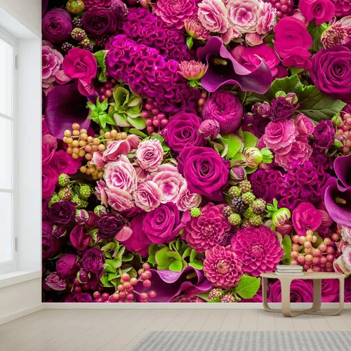 Miniatura 2 de wall26 - Mural de pared elegante con flores de rosa, foto floral, removible, autoadhesivo - 100x144 pulgadas Flor-1912-m25