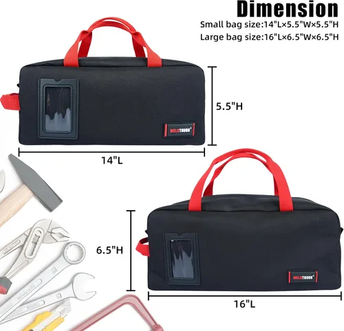 Miniatura 2 de MELOTOUGH Bolsa de herramientas de lona para almacenamiento de herramientas, incluye 1 bolsa de herramientas mediana y 1 grande para electricista