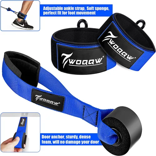 Miniatura 7 de WOQQW Bandas de resistencia pesada para entrenamiento, bandas de ejercicio de 350 libras/450 libras con asas, juego de bandas de entrenamiento