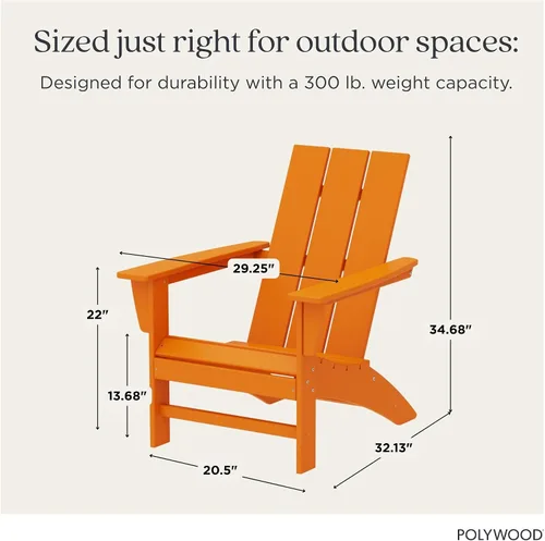 Miniatura 3 de Silla moderna tipo Adirondack. Adirondack de Polywood, Aruba. Mandarina