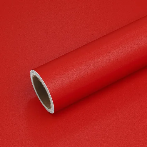 VEELIKE Papel tapiz rojo mate para pegar y despegar, papel de contacto rojo extraíble para armarios, escritorio, muebles, aula, 15.7 x 118 pulgadas,
