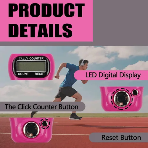 Miniatura 3 de 4 PCS Contador Electrónico de Dedos, Número de 5 Dígitos y Pantalla Digital Electrónica LCD, Contador Manual Reiniciable, Conteo para Golf, Conteo