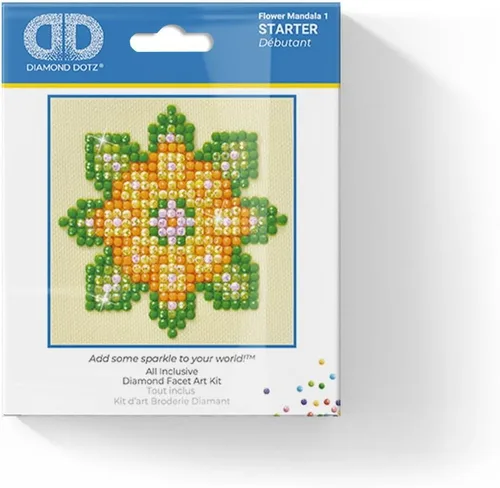 Miniatura 2 de DIAMOND DOTZ Kit de pintura de diamantes con 1 patrón de mandala de flores para adultos, kits de arte de diamantes, un relajante kit de manualidades